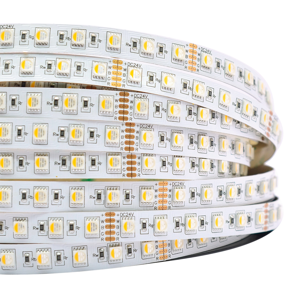 Multi Color RGBW LED Strip Lights - 84LEDs/m 24V LED Strip - 3000K/4000K/6000K White